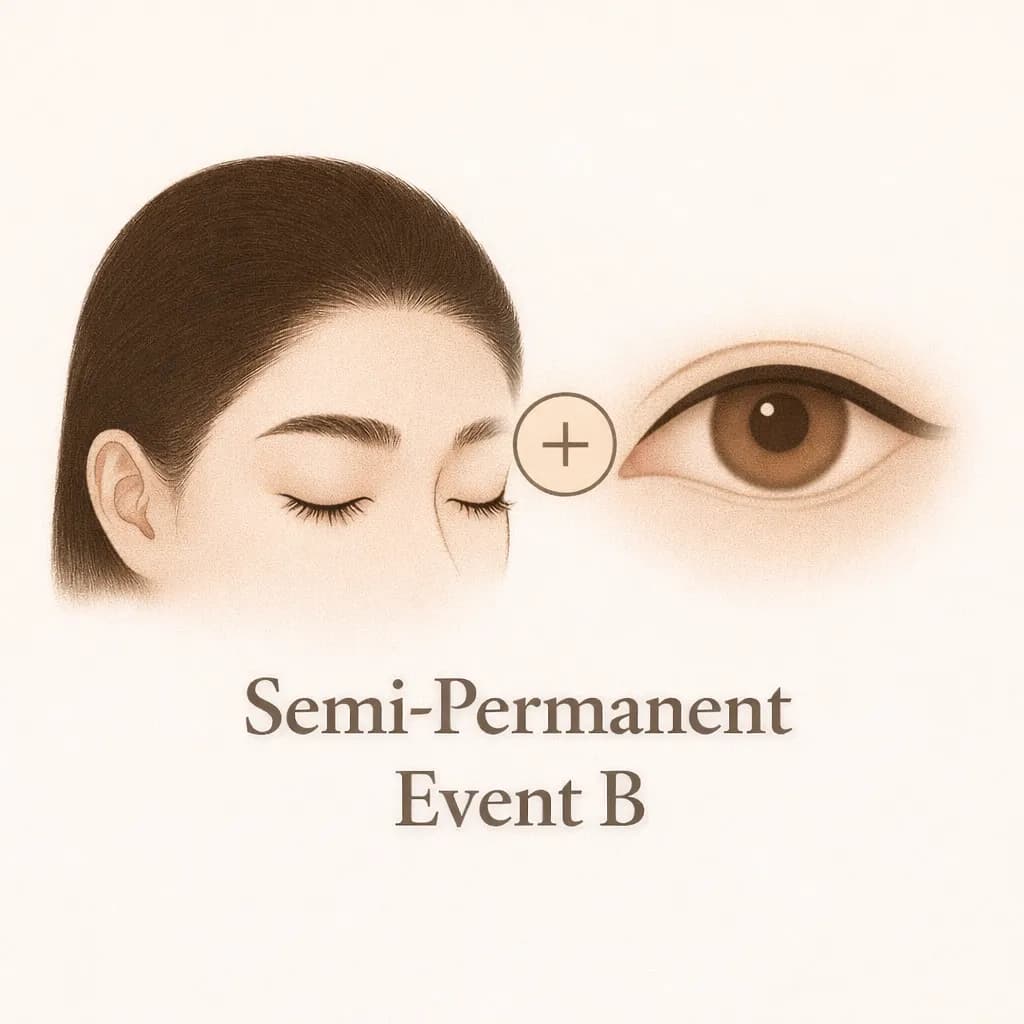 콤보 헤어라인과 점막 아이라인 시술 비주얼