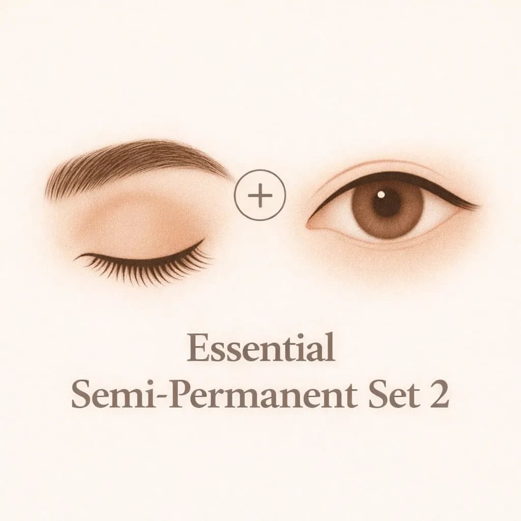 자연눈썹과 점막 아이라인 시술 세트